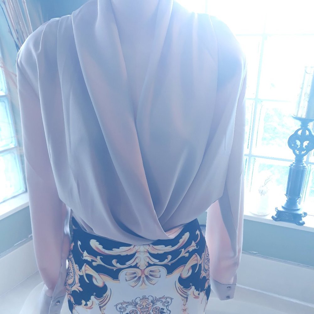 LONG SLEEVE BLOUSE SILK FOR FORMAL ATTIRE